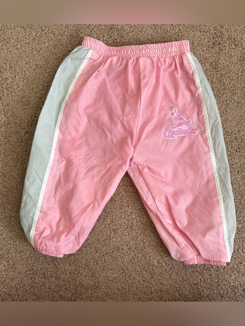 Pink St. Louis Cardinals Windbreaker Pants Kid Athlete 3-6 months